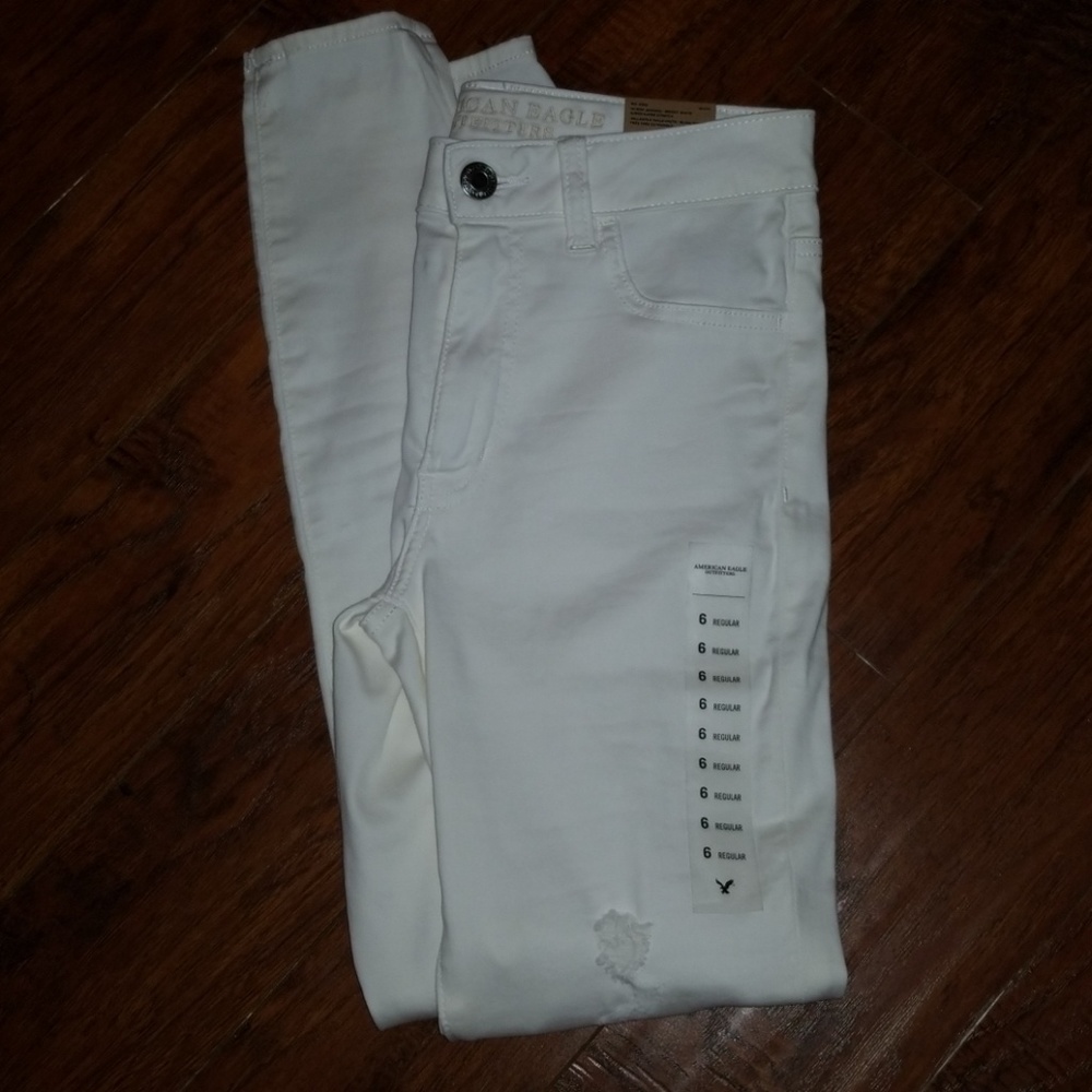 Hi-Rise Jeggings, White, American Eagle